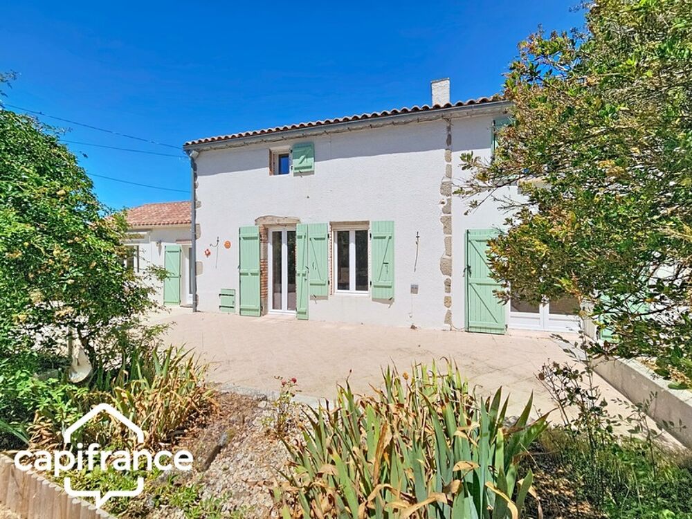 Maison familiale 131 m²  4 chambres + bureau  vie de plain-pied  jardin 620 m²  La Chapelle-Gaudin (Argentonnay 79150)