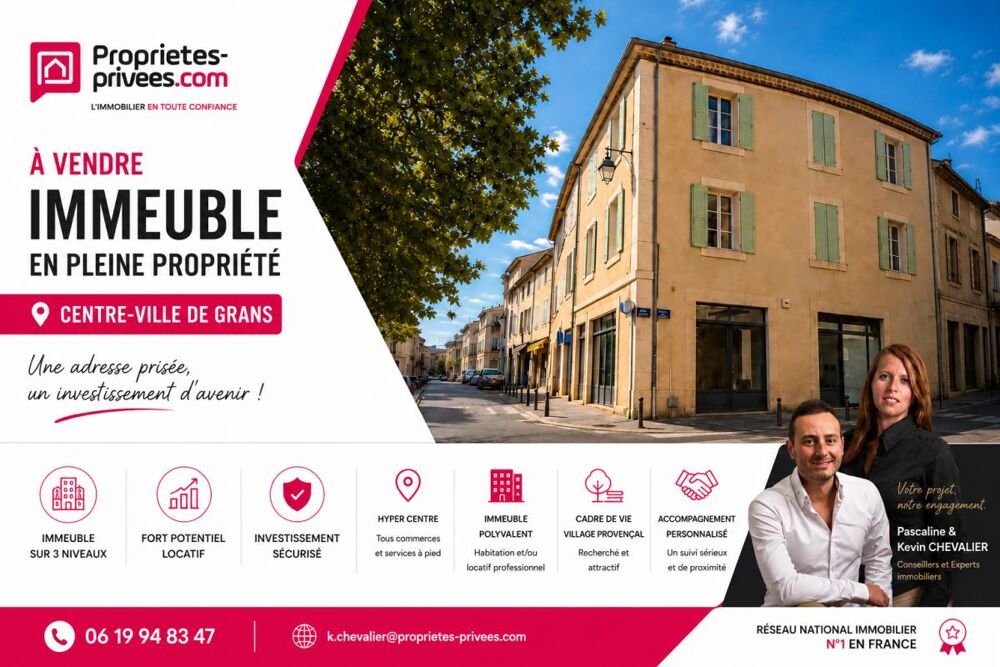 Vente Immeuble Pleine Propriété Immeuble Mixte Prêt à Exploiter  Grans Centre ville Grans