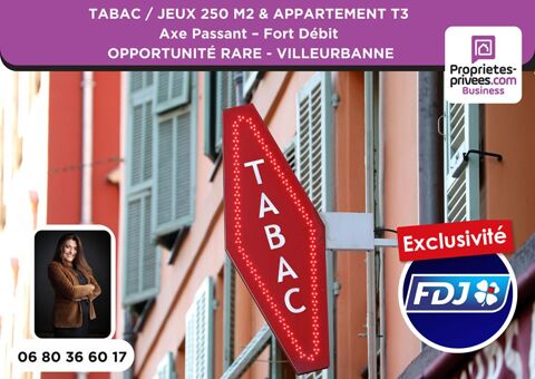 VILLEURBANNE - TABAC, JEUX FDJ  250 M&sup2; & APPARTEMENT,  EMPLACEMENT N&deg;1 481000 69100 Villeurbanne