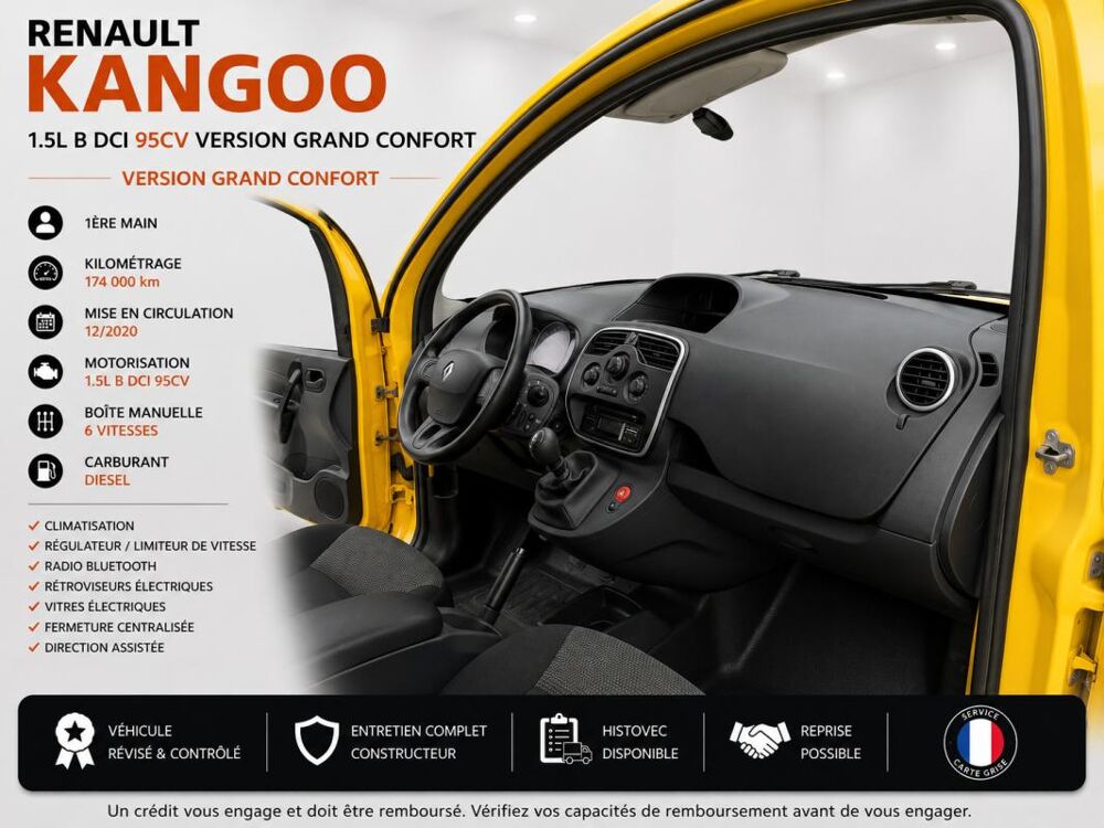 Kangoo Express 1&deg; Main / 1.5L B DCI 95cv de 2021 version GRAND CONFORT CLIM 2021 occasion 60430 Abbecourt