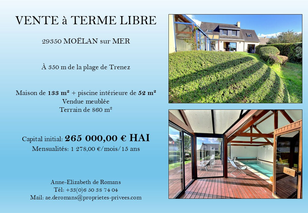 Maison 8 pièces 185 m² · à Moelan sur Mer · 185 m² · 265 000 €