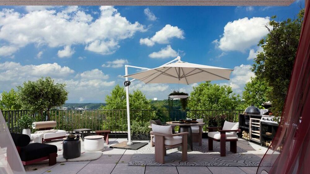 appartement T3 neuf à vendre ROUEN droite, surface habitable 55.29 m2 + terrasse 13.36 m2 + park