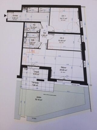 Vente Appartement Marcq en Baroeul Appartement RDC  avec jardin Marcq en baroeul