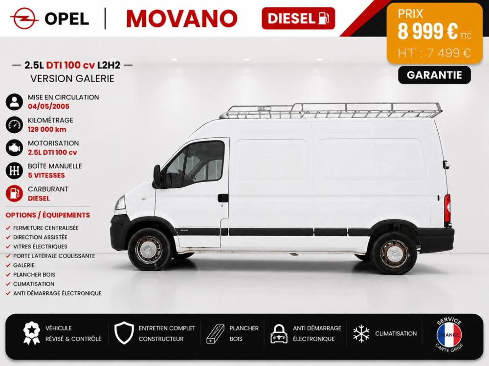 Movano 1&deg; Main / 2.5L CDTI 100cv Pack CLIM L2H2 Gal/Clim/ CT OK ide 2005 occasion 60430 Abbecourt