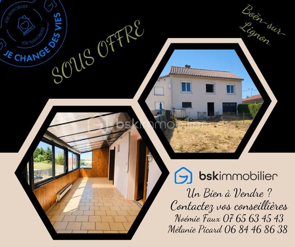 Maison avec jardin, sous-sol complet et fort potentiel à Boën-sur-Lignon