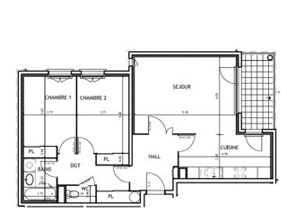 Vente Appartement Dpt Haute Savoie (74), à vendre FAVERGES appartement T3 100% RENOVE ( 73,21 m2) Expo Sud Est au 2ème étage avec terrasse Faverges
