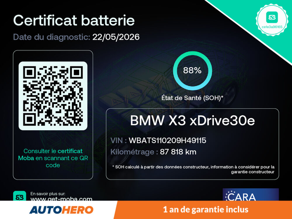 X3 xDrive30e M Sport BVA8 292 ch 2021 occasion 92130 Issy-les-Moulineaux