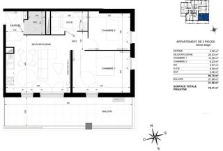 Vente Appartement La Seyne-Sur-Mer T3 - 57 m2 - 3ème étage - Terrasse 22 m2 La seyne sur mer