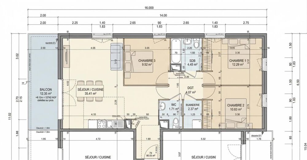 Vente Appartement Superbe appartement 4 pièces de 85 m² avec grand balcon, box fermé et prestations modernes – Vénissieux Paul Bert Venissieux