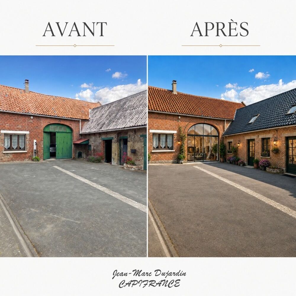 Fermette en U à Wandignies-Hamage avec cour, grange, étables et grenier aménageable