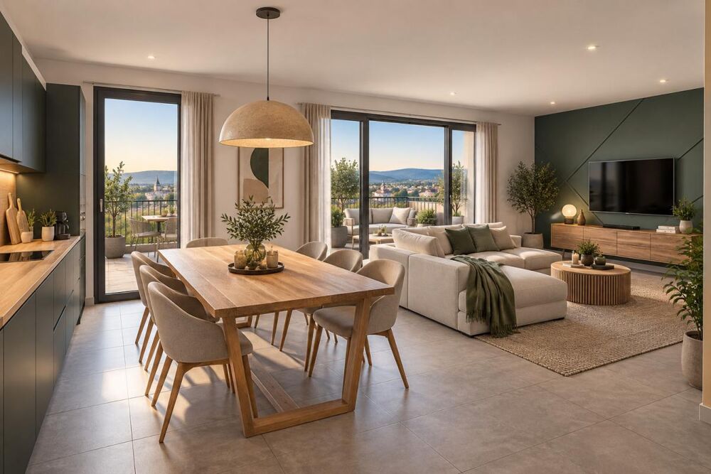 T3 AMBÉRIEU EN BUGEY 61m² - BALCON - GRAND SÉJOUR/CUISINE