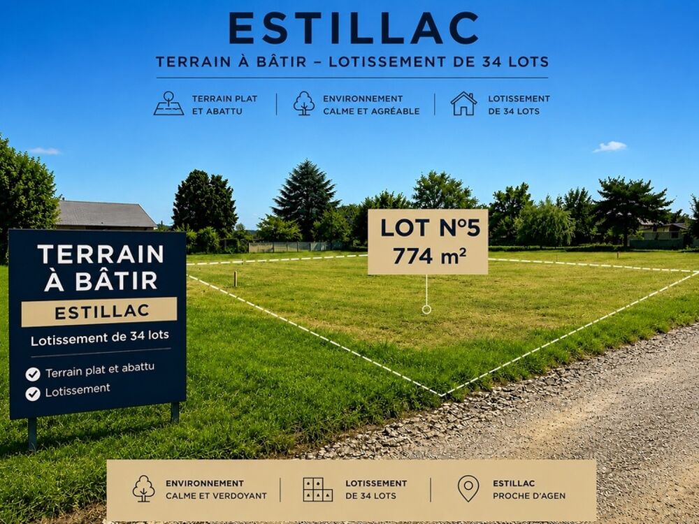 Vente Terrain Terrain à vendre  ESTILLAC (47) Estillac