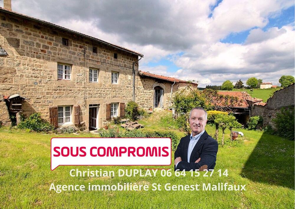 Vente Maison Entre Saint Genest Malifaux et Marlhes 42660 Corps de ferme en pierre sur environ 914m² de terrain  attenant Marlhes