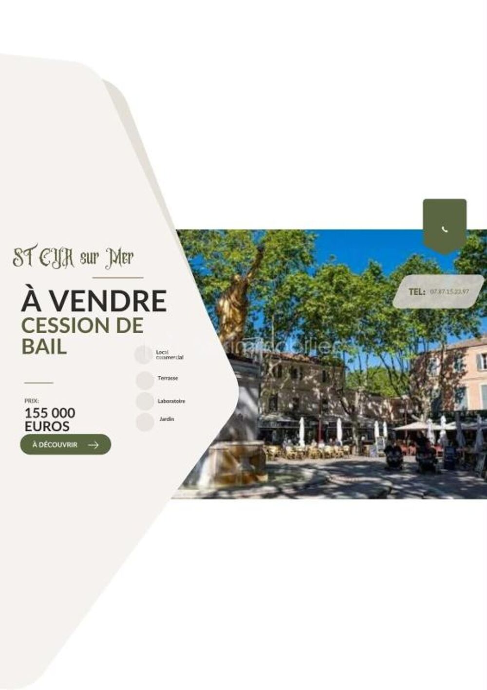   Saint-Cyr-sur-Mer - Cession de droit au bail - 155 000 € 