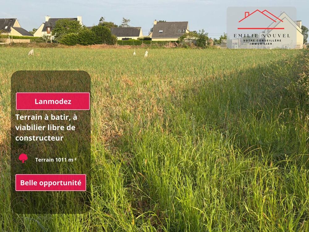 Vente Terrain Terrain constructible de 1011 m² au calme à Lanmodez, hors lotissement Lanmodez