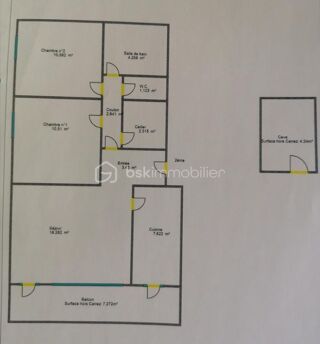  Appartement � vendre 3 pi�ces 60 m�