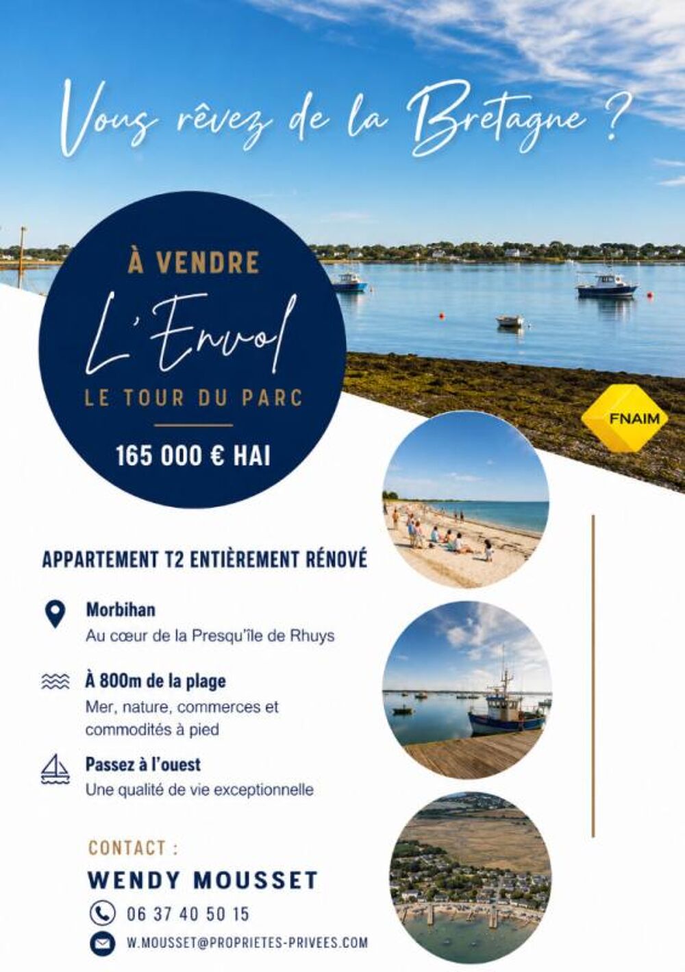 Vente Appartement Appartement  T2 atypique esprit loft au coeur de la Presqu'île de Rhuys Le tour du parc