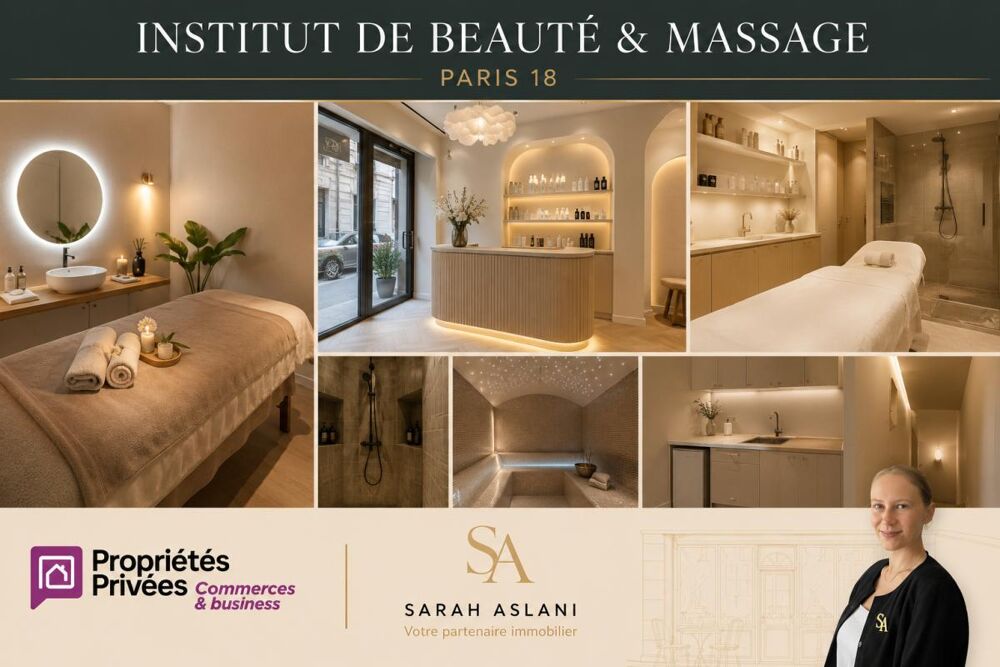   75018 PARIS - Salon de beauté / massage / hammam / épilation / coiffure - LOYER FAIBLE 