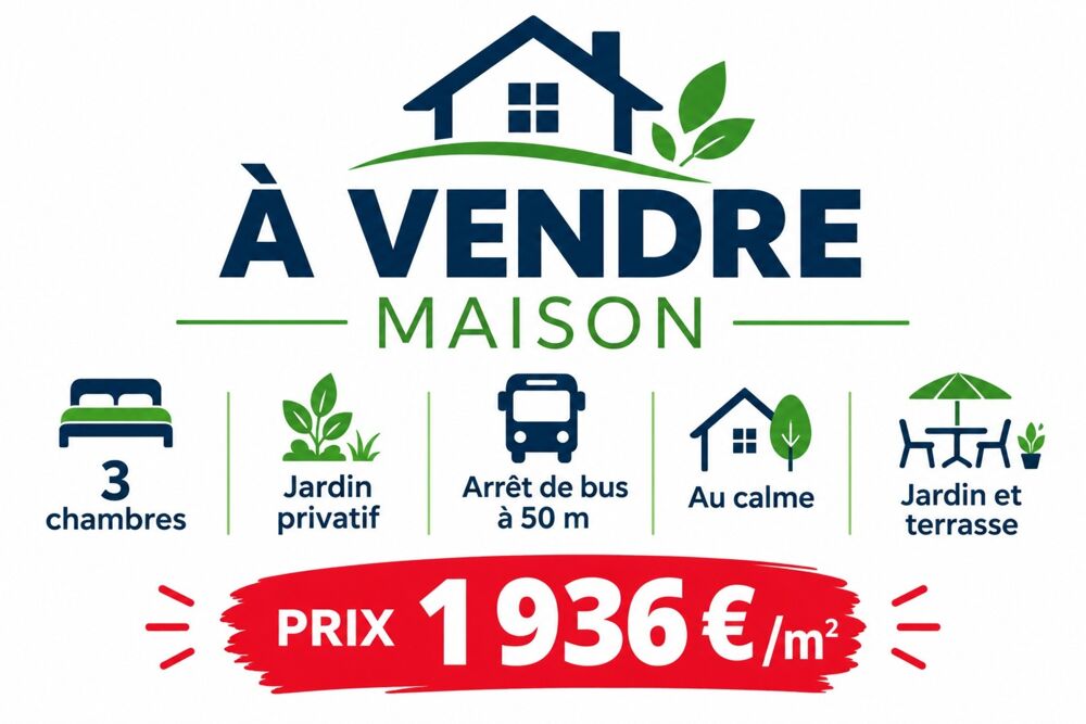 Vente Maison A 15 mn de Villefranche - TAPONAS (69220) 3 mn de Belleville - Maison de 110 m² avec Jardin privatif et 2 Parkings .Arrêt bus à Taponas