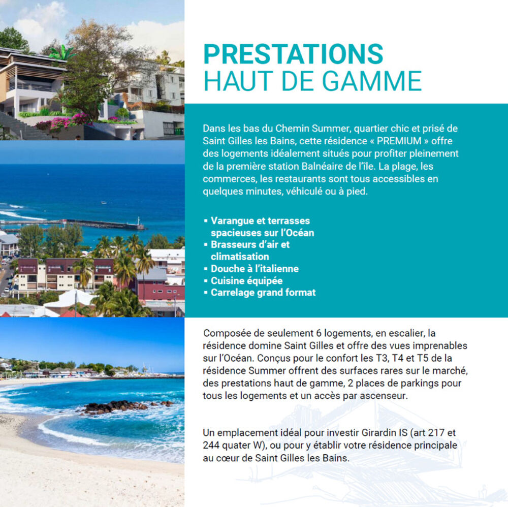 Vente Appartement T3 vue océan aux Roches Noires, Saint-Gilles-les-Bains Saint gilles les bains