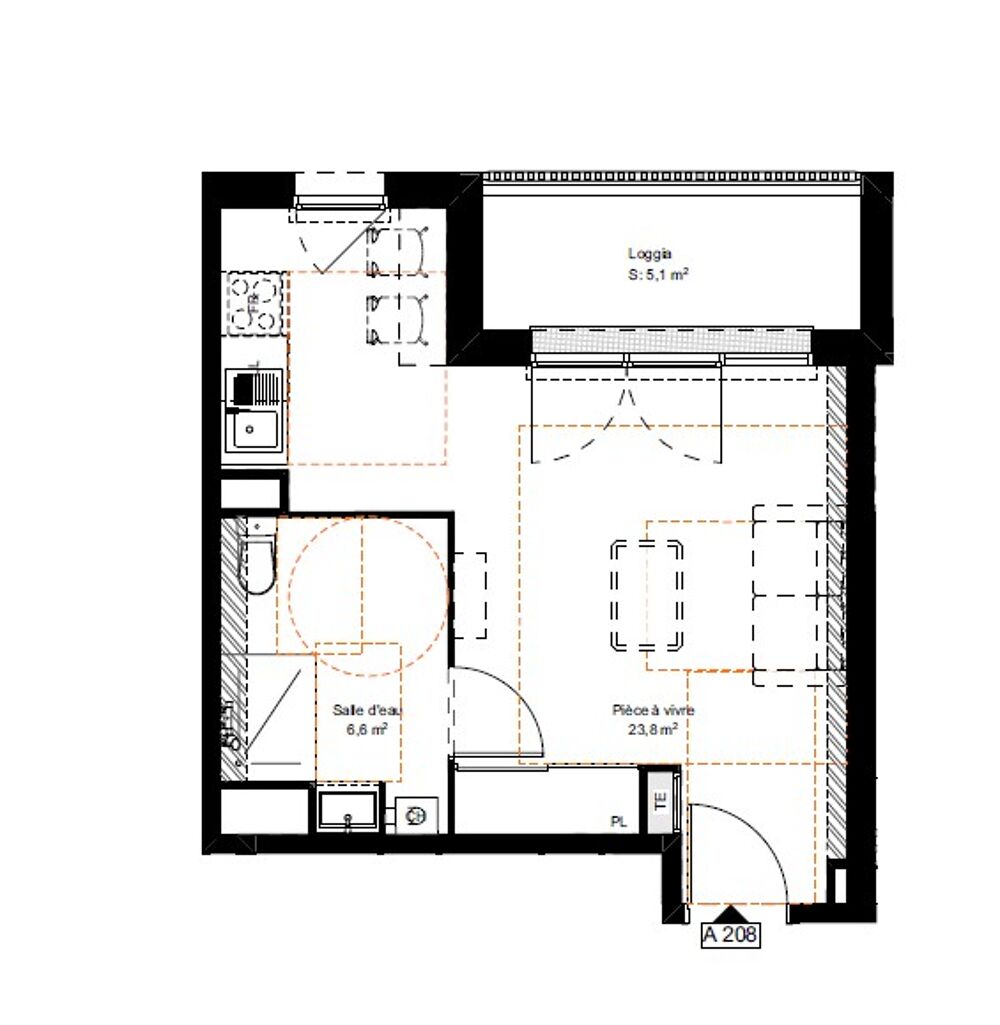 Location Appartement Appartement T1 avec loggia et parking à Saint-Vincent-de-Paul Saint vincent de paul