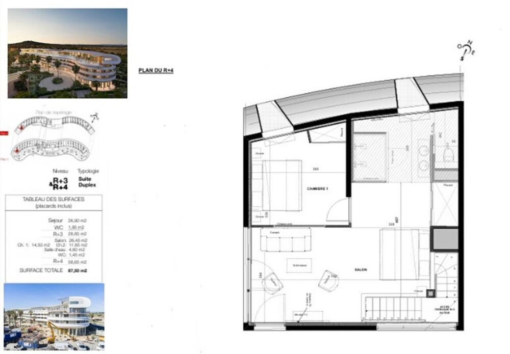 Vente Appartement CAP D'AGDE. Village Naturiste. Duplex T3 en Rooftop avec Piscine, Jacuzzis et Garage Privatif Le cap d agde