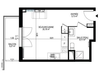  Appartement � louer 1 pi�ce 30 m�