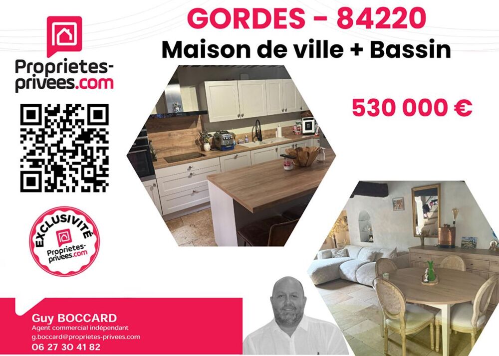Maison Gordes 4 pièce(s) 130 m2 + Bassin provençal