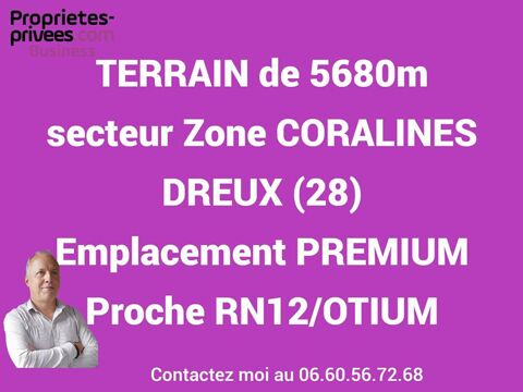 28100 DREUX - TERRAIN  5686 m2 sur ZONE COMMERCIALE & D'ACTIVITES NORD 427900 28100 Dreux