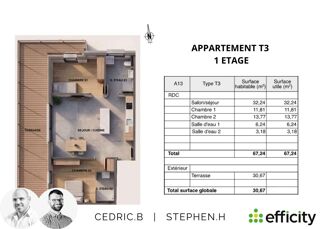  Appartement à vendre 3 pièces 67 m²