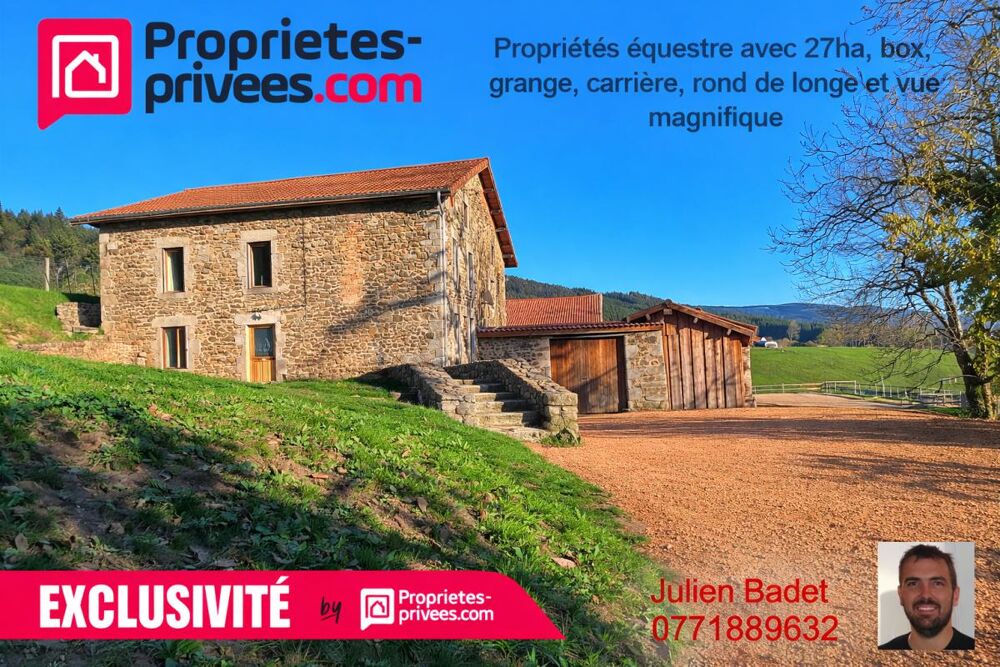 Vente Maison Corps de ferme 6 pièce(s) 350 m2 environ + terrain 27ha avec sources + dépendances Courpiere