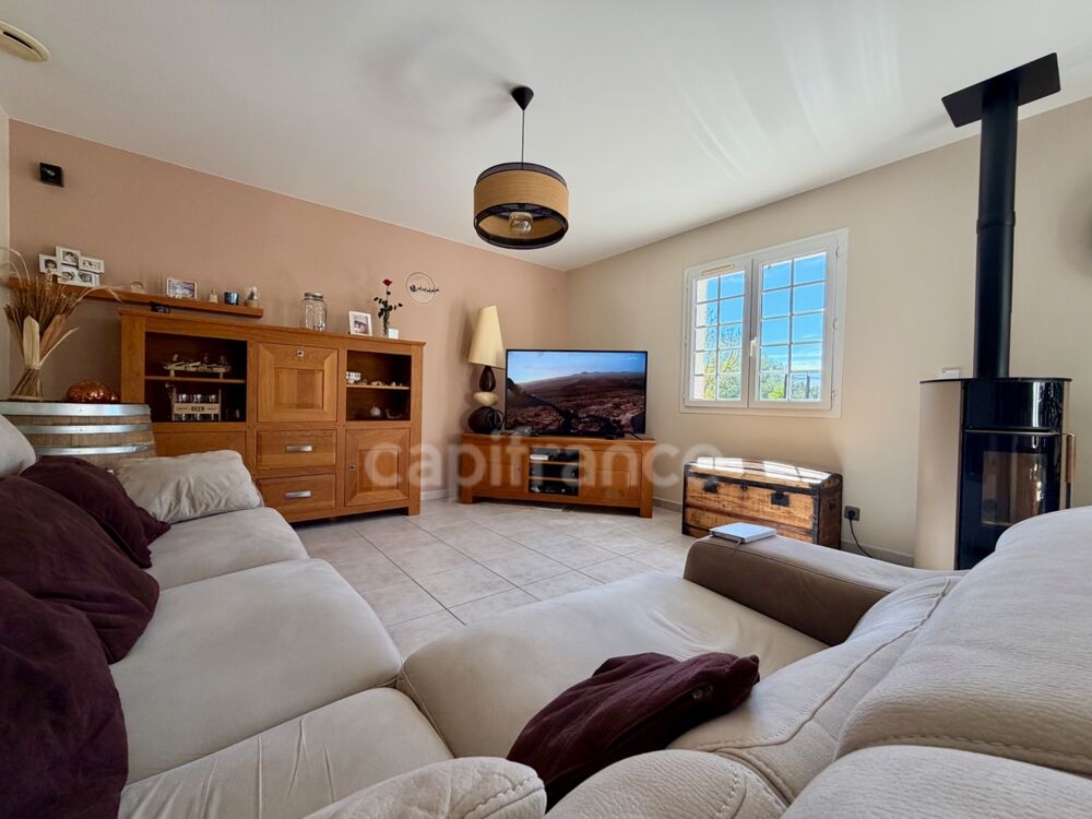 LOUPIAN(34), À VENDRE MAISON PLAIN-PIED P5, SURFACE TOTALE 106 m2, 4 FACES, TERRAIN 618 m2, GARAGE, PISCINE