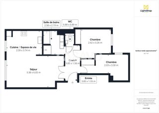  Appartement � vendre 3 pi�ces 63 m�