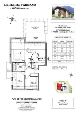  Appartement � vendre 3 pi�ces 79 m�