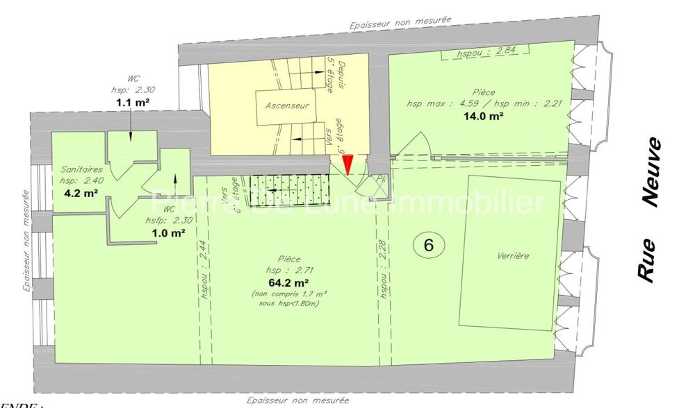 Presqu'île, dernier étage, 124m2, verrière exceptionnelle
