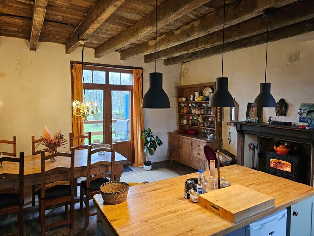 Vente Maison PERSQUEN EN CAMPAGNE JOLIE MAISON DE 134M² DE 5 PIÈCES UNE DÉPENDANCE DE 93M² EN PIERRE SOUS TÔLE UN TERRAIN DE 4220m² Persquen