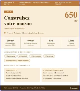  Terrain à vendre 650 m²