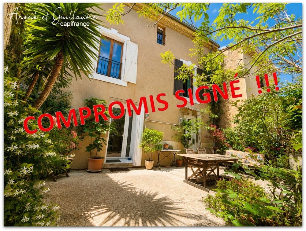 Maison vigneronne 180m² habitable, pour 9 pièces avec garage, terrasse et cour - ROUJAN (34320)