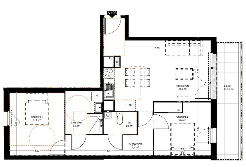 Location Appartement Appartement T3 neuf avec balcon et parking à Saint-Vincent-de-Paul Saint vincent de paul