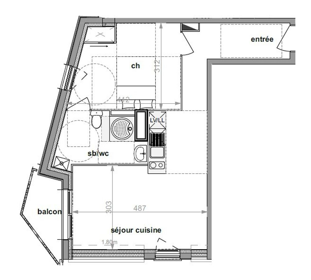 T2 NEUF avec balcon et parking à DARNETAL