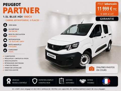 Peugeot Partner 1&deg; Main / 1.5L BLUE HDI 100cv de 2022 version CABINE APPROFO 2022 occasion Abbecourt 60430