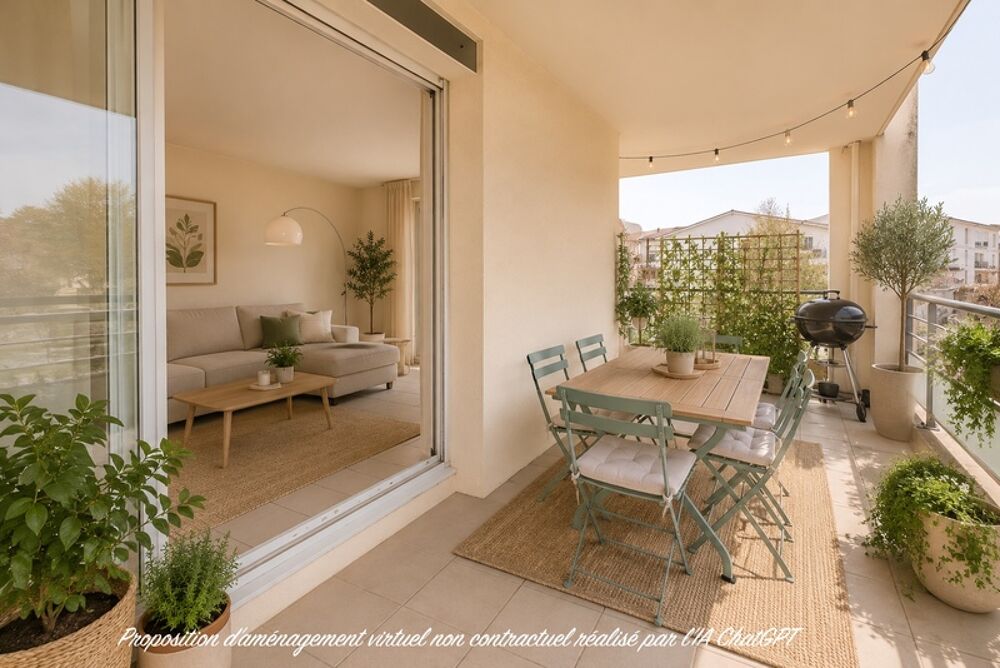 Vente Appartement T2 47 m² – Grande terrasse 22 m² + balcon – Parking + garage – Résidence avec piscine – Vourles Vourles