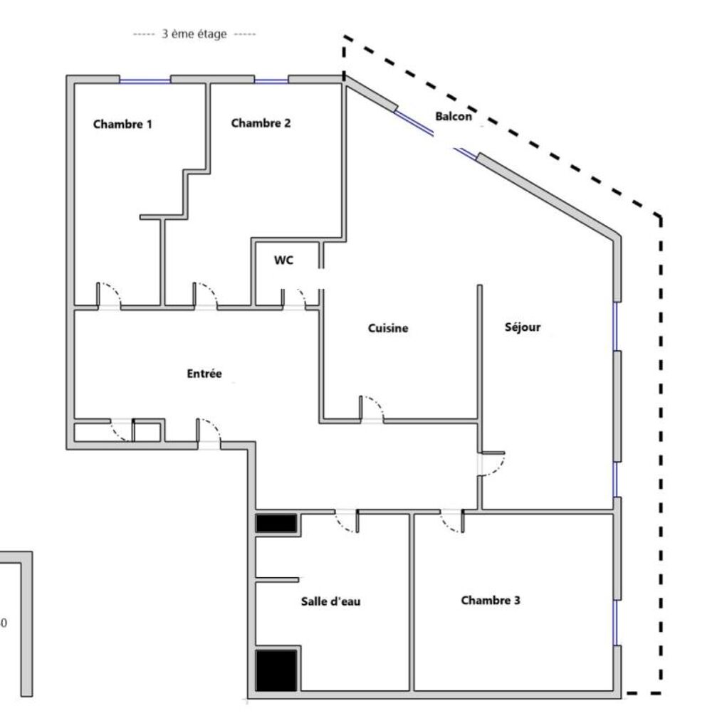 Vente Appartement La Défense - 4P 80 m²  avec balcon - Immeuble 2020 Nanterre