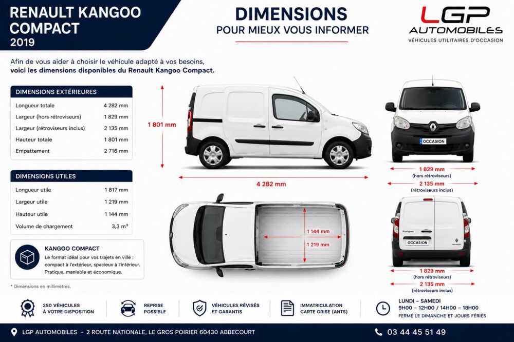 Kangoo Express 1&deg; Main / 1.5L B DCI 95cv de 2021 version GRAND CONFORT CLIM 2021 occasion 60430 Abbecourt