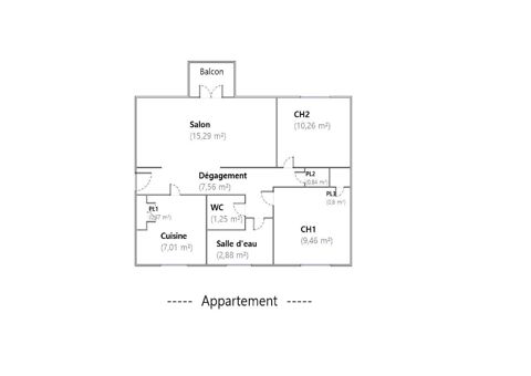   Appartement Appartement - 3 pi�ce(s) - 56 m�