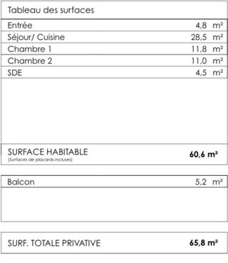  Appartement � vendre 3 pi�ces 61 m�