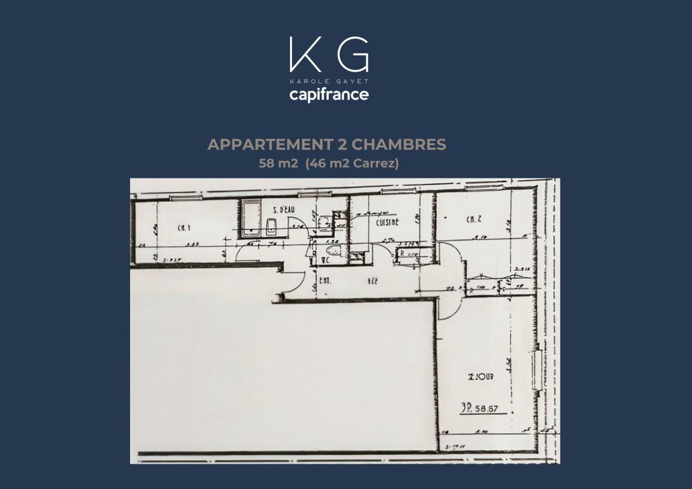 EXCLUSIVITE, proche Deauville, à Tourgéville, plage et commerces à pieds appartement 2 chambres de 58 m² à vendre
