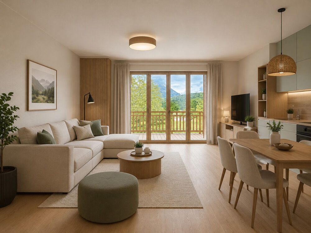 Appartement à vendre 3 pièces en plateau dans résidence entièrement rénovée  Vue Montagne  Rez de jardin