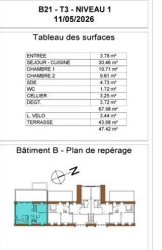  Appartement à vendre 3 pièces 68 m²