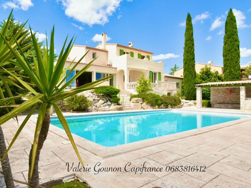 Villa méditerranéenne à vendre 5 pièces-JUVIGNAC (34)-197 m²utiles3,4 chambres-sous-sol 182m2-garage double-Piscine